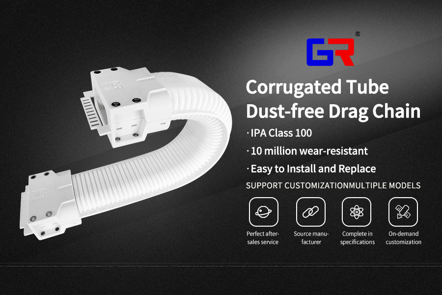 Guangrou Corrugated Dust-Free Drag Chain: High-Cleanliness Automated Cable Carrier for Precision Industries