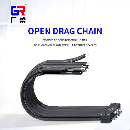 Guangrou Trackless High Flex Cables for Semiconductor Production Equipment, Openable type - Premium dust-free drag chain from GuangRou - Source Manufacturer, Customized Solutions.